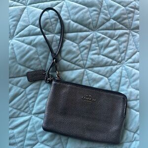 Coach Wristlet Metallic Black